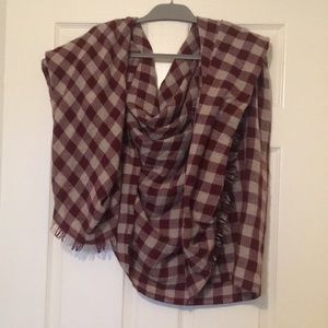 Uniqlo Ines de la Fressange red check big scarf